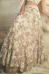 Shehlaa Khan_White Crochet Embellished Crystal Cut-out Sequin Lehenga Set _Online_at_Aza_Fashions