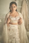 Shehlaa Khan_Off White Brocade Woven Floral Sweetheart Mermaid Lehenga Set _Online_at_Aza_Fashions