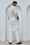 Shop_Mahima Mahajan_Ivory Net Embroidery Sequin Babil Jaal Kurta With Pant _at_Aza_Fashions