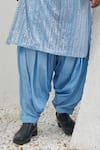 Mahima Mahajan_Blue Net Embroidery Sequin Safi Yemeni Kurta With Patiala_Online_at_Aza_Fashions