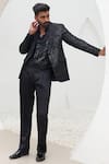 Buy_Mahima Mahajan_Black Net Embroidery Sequin Kiyaan Theo Galaxy Blazer Pant Set_at_Aza_Fashions