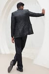 Shop_Mahima Mahajan_Black Net Embroidery Sequin Kiyaan Theo Galaxy Blazer_at_Aza_Fashions