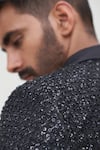 Buy_Mahima Mahajan_Black Net Embroidery Sequin Kiyaan Theo Galaxy Blazer _Online_at_Aza_Fashions