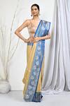 Buy_Nazaakat by Samara Singh_Beige Banarasi Silk Woven Floral Motif Saree With Running Blouse_Online_at_Aza_Fashions