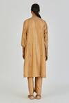 Shop_Lajjoo C_Yellow Silk Embroidered Marodi Round Indrani Kurta With Pant _at_Aza_Fashions