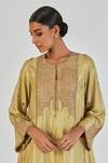 Lajjoo C_Green Silk Embroidered Marodi Round Indrani Pastel Kurta With Pant _Online_at_Aza_Fashions