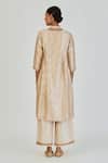 Shop_Lajjoo C_Ivory Brocade Woven Marodi Mandarin Collar Razia Silk Floral Kurta With Pant _at_Aza_Fashions