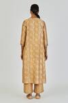 Shop_Lajjoo C_Gold Brocade Woven Marodi Round Danika Floral Kurta With Pant _at_Aza_Fashions