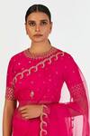Buy_Lajjoo C_Pink Silk Embroidered Marodi Round Aabha Blouse _Online_at_Aza_Fashions