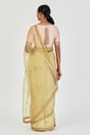 Buy_Lajjoo C_Pink Raw Silk Embroidered Marodi Round Antara Blouse _Online_at_Aza_Fashions