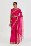 Buy_Lajjoo C_Fuchsia Organza Embroidered Marodi Swaara Saree _at_Aza_Fashions