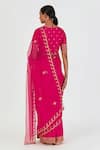 Shop_Lajjoo C_Fuchsia Organza Embroidered Marodi Swaara Saree _at_Aza_Fashions