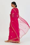 Lajjoo C_Fuchsia Organza Embroidered Marodi Swaara Saree _Online_at_Aza_Fashions