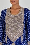 Lajjoo C_Blue Silk Zardozi Round Sharda Work Kurta With Palazzo _Online_at_Aza_Fashions