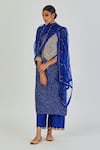 Shop_Lajjoo C_Blue Silk Zardozi Round Sharda Work Kurta With Palazzo _Online_at_Aza_Fashions