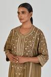 Lajjoo C_Green Silk Embroidery Marodi U Neck Ronak Bahar Vine Kurta With Palazzo _at_Aza_Fashions