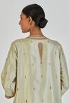 Buy_Lajjoo C_Green Silk Embroidery Marodi U Neck Shrisha Branchlet Vine Kurta With Palazzo _Online_at_Aza_Fashions