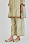 Lajjoo C_Green Silk Embroidery Marodi U Neck Indrani Torana Jaal Kurta With Palazzo _at_Aza_Fashions