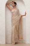 Buy_Mahima Mahajan_Beige Net Kabira Geometric Embellished Pre-stitched Saree With Corset Blouse _at_Aza_Fashions