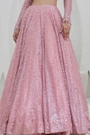 Shop_Mahima Mahajan_Pink Net Embroidered Crystal Round Zaama Sequin Embellished Lehenga Set _Online_at_Aza_Fashions