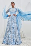 Buy_Mahima Mahajan_Blue Net Embroidered Saaya Floral Swirl Embellished Anarkali With Dupatta_at_Aza_Fashions