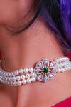 Totapari_White Pearls Brilliance Embellished Choker Necklace _Online_at_Aza_Fashions