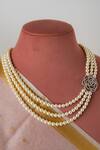 Buy_Totapari_Gold Plated Freshwater Pearls Wild Rose Embellished Necklace _at_Aza_Fashions