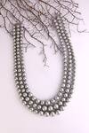 Shop_Totapari_Grey Moonlit Elegance Pearl Necklace _at_Aza_Fashions