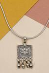 Buy Sangeeta Boochra Silver Plated Florette Carved Pendant Chain Necklace at Aza Fashions Buy_Sangeeta Boochra_Silver Plated Florette Carved Pendant Chain Necklace _at_Aza_Fashions