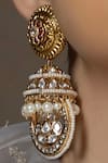 joules by radhika_Gold Plated Hydro Polkis Bloom Kundan And Ruby Embellished Jhumkas _Online_at_Aza_Fashions