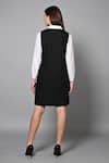 Shop_House of Manaa_Black 100% Cotton Plain Shirt Collar Short Pinafore Dress With _at_Aza_Fashions