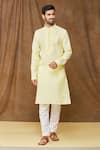 Buy_Samyukta Singhania_Yellow Premium Linen Cotton Full Sleeve Kurta _Online_at_Aza_Fashions