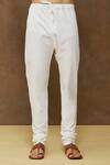 Samyukta Singhania_Yellow Kurta: Linen Cotton Plain Bright Straight Set For Men_at_Aza_Fashions