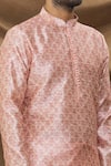 Shop_Arihant Rai Sinha_Pink Jacquard, Silk Embroidery Mughal Pattern Kurta _Online_at_Aza_Fashions