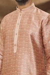 Shop_Samyukta Singhania_Pink Chanderi , Embroidery Botanical Print Kurta Set _Online_at_Aza_Fashions