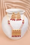 Shop_Nayaab by Aleezeh_Multi Color Beads And Kundan Embellished Pendant Necklace Set_at_Aza_Fashions
