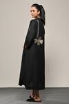 Buy_Taika By Poonam Bhagat_Black Silk Embroidery Round Neck Titli Floral Dress _Online_at_Aza_Fashions