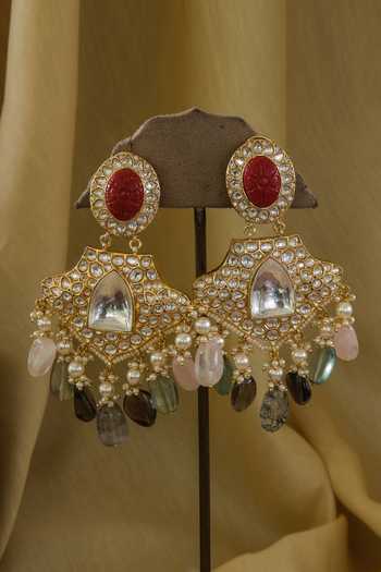 Buy_Studio6 Jewels_Multi Color Stones, Pearls, Zari Navratna Embellished Choker Necklace Set _Online_at_Aza_Fashions