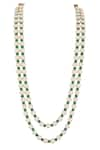 Buy_Riana Jewellery_Green Embellished Pearls And Beads Mala _at_Aza_Fashions