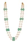 Buy_Riana Jewellery_Green Embellished Pearls And Beads Layered Mala _at_Aza_Fashions