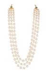 Buy_Riana Jewellery_White Embellished Pearl Work Triple Layered Mala _at_Aza_Fashions