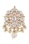 Buy_Riana Jewellery_White Embellished Floral Brooch _at_Aza_Fashions