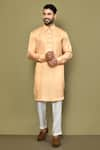 Buy_Arihant Rai Sinha_Peach Silk Plain Shirt Kurta _at_Aza_Fashions