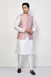 Buy_Arihant Rai Sinha_Pink Silk Printed Floret Bundi _at_Aza_Fashions