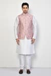 Arihant Rai Sinha_Pink Silk Printed Floret Bundi _Online_at_Aza_Fashions