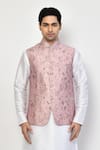 Buy_Arihant Rai Sinha_Pink Silk Printed Floret Bundi _Online_at_Aza_Fashions