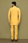 Shop_Arihant Rai Sinha_Yellow Silk Plain Mandarin Collar Kurta _at_Aza_Fashions