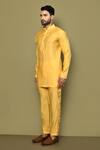 Shop_Arihant Rai Sinha_Yellow Silk Plain Mandarin Collar Kurta _Online_at_Aza_Fashions