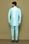 Shop_Arihant Rai Sinha_Blue Silk, Cotton Solid Full Sleeve Kurta _at_Aza_Fashions