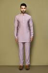 Buy_Arihant Rai Sinha_Purple Silk Plain Solid Full Sleeve Kurta _Online_at_Aza_Fashions